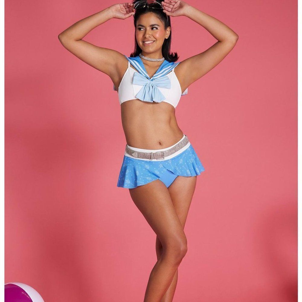 Sailor Moon Sailor Mercury Cosplay Bikini Swim suit Set S, M